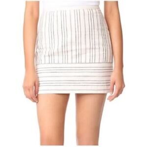 NWT Madewell Linen Blend Striped Mini Skirt Sz 2 Preppy Casual